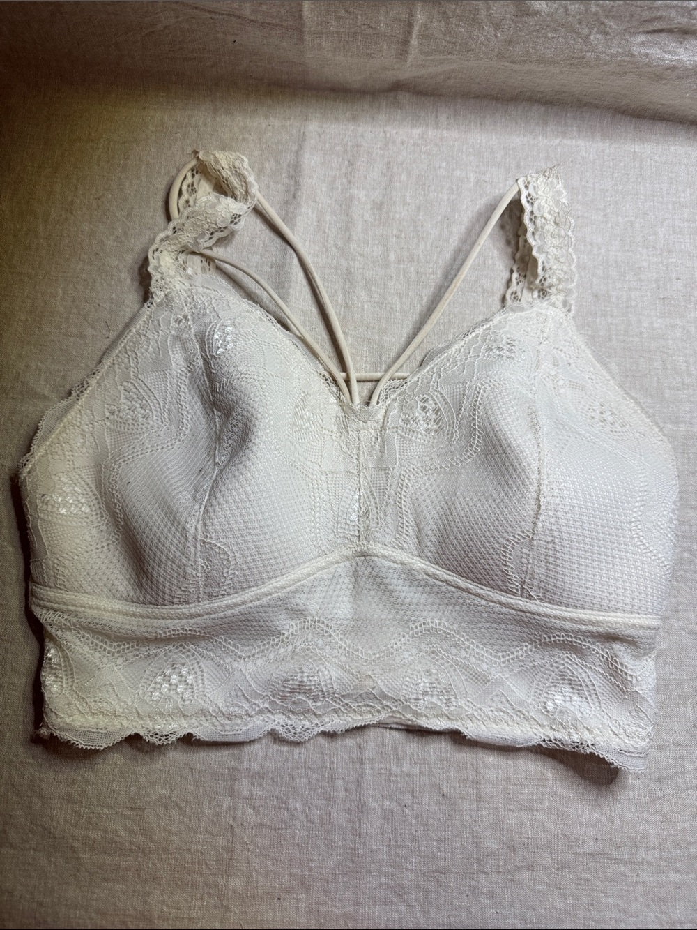 BKE Lace Bralette in Ivory Cream